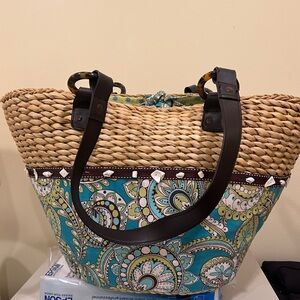 Vera Bradley Woven and Blue Paisley Tote